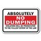 Signmission 18 in Height, 0.12 in Width, Aluminum, 12" x 18", A-1218 No Dumping - NDumpPros A-1218 No Dumping - NDumpPros - alternate 1